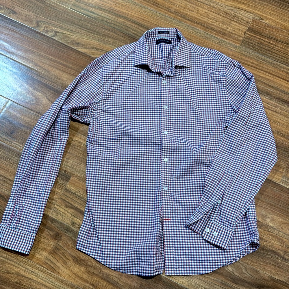 Tommy Hilfiger Slim Fit Sz 16x34 Red and Blue Check Pattern